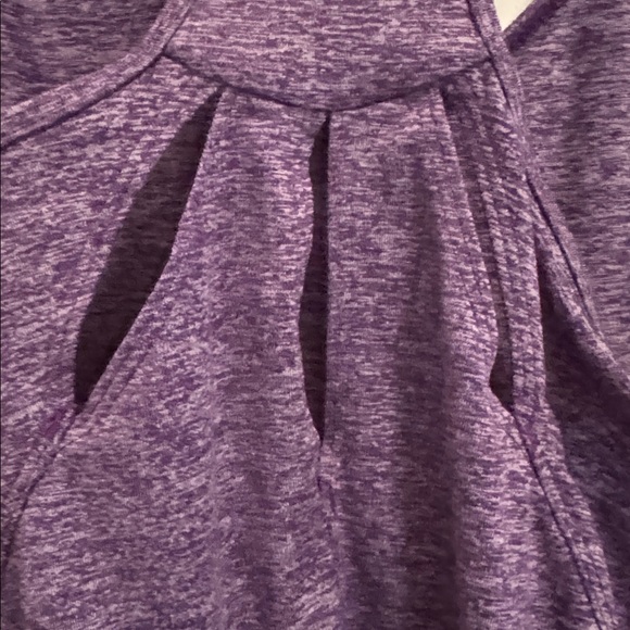 Patagonia heathered purple workout tank w/cutouts on back, no size tag, S or XS - Picture 3 of 4